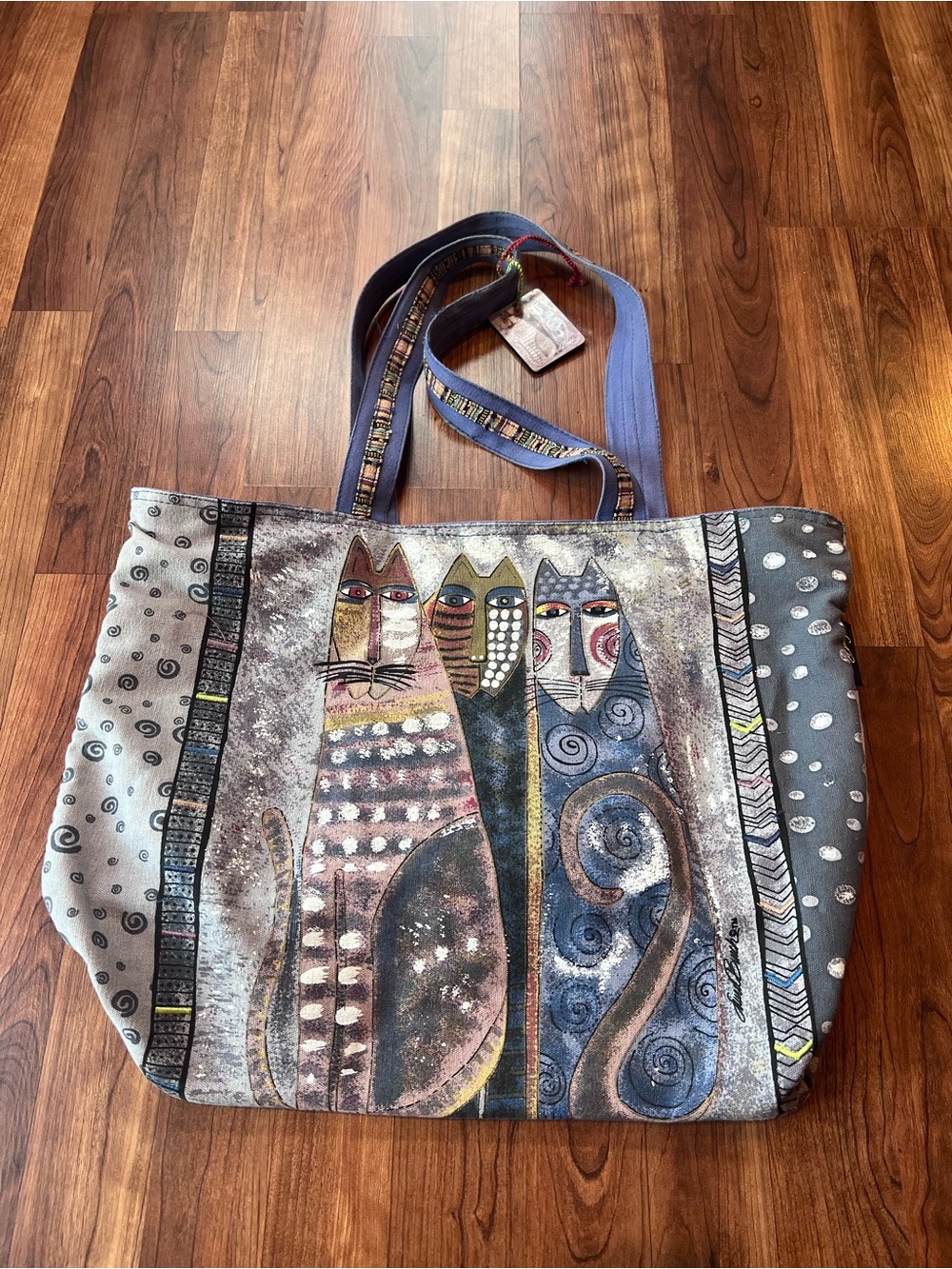 Vintage Laurel Burch “Autumn Felines” Tote Bag
